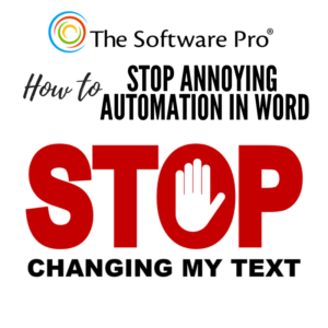 changing Microsoft Word options; automation in Word; AutoCorrect
