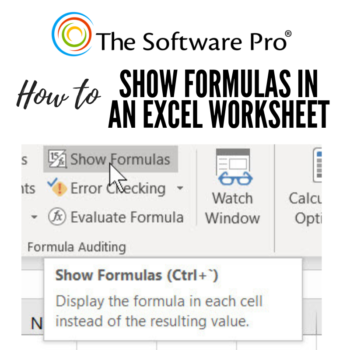 How to show formulas or calculations in a Microsoft Excel worksheet