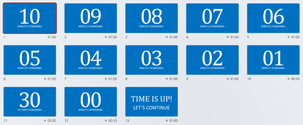 PowerPoint countdown timer