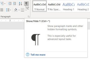 how to show hidden text on microsoft word