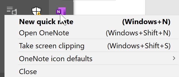 microsoft onenote 2016 put in task bar clip