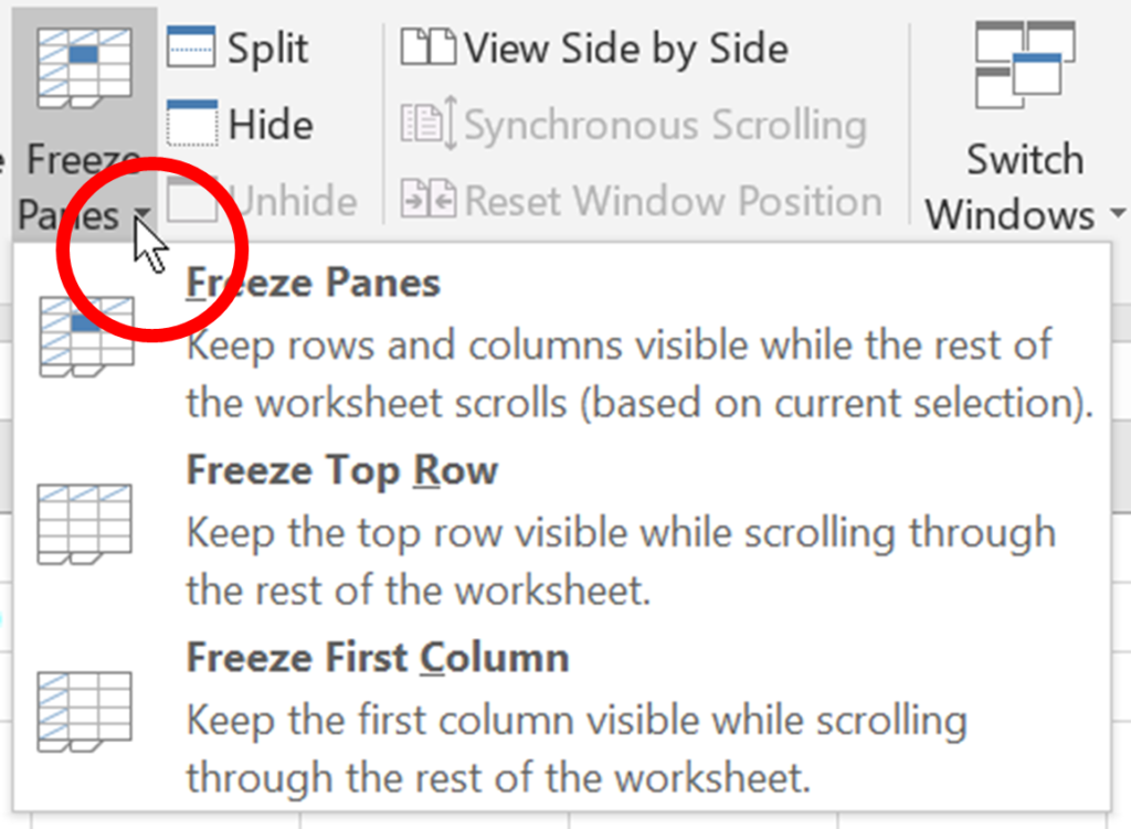 Freeze Panes in Excel, how to lock rows at the top of a worksheet, Print Titles in Excel