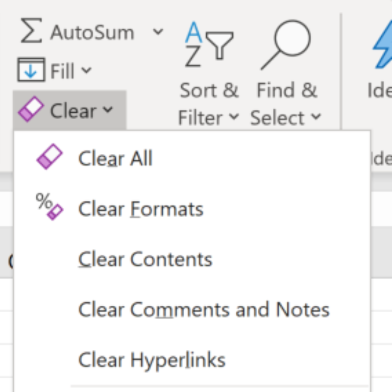 editing cells in Excel
